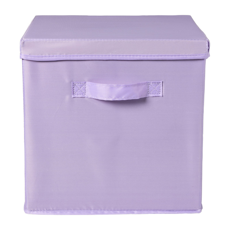 Opbergdoos met deksel - paars - 35x30x15 cm 