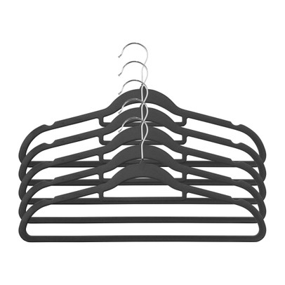 Kledinghanger vilt - zwart - set van 5