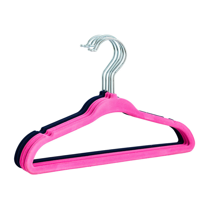 Kinderkledinghangers - roze/blauw - set van 5