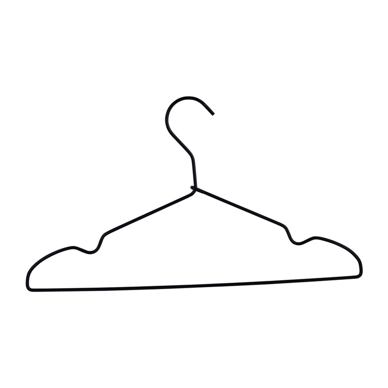 Ijzeren kledinghangers - zwart - set van 4