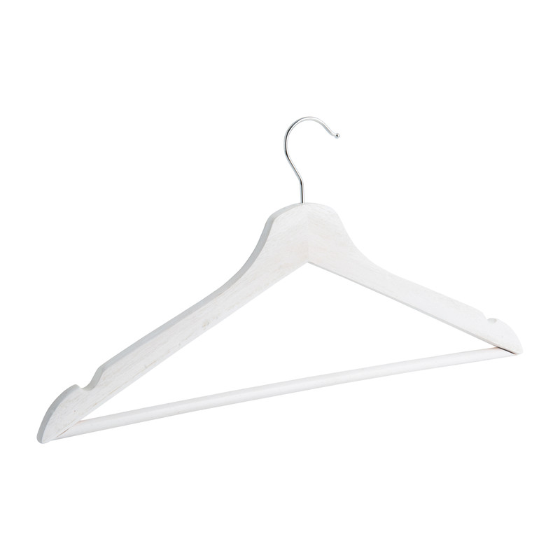 kamp Dempsey Productie Houten kledinghangers - wit - set van 5 | Xenos