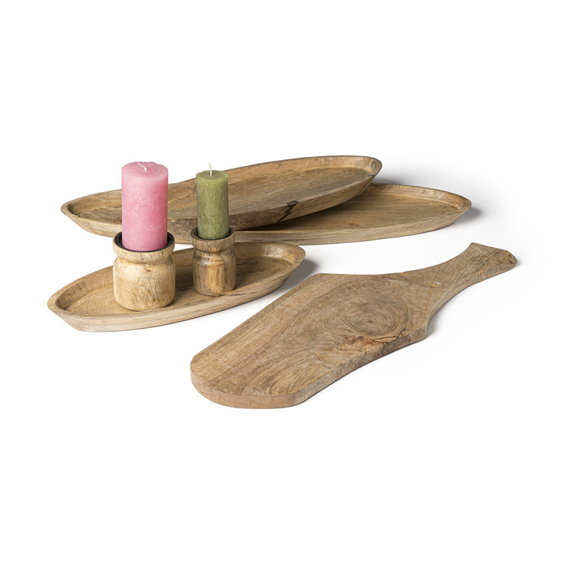 Houten schaal - ovaal - 80 cm 