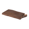 Plank met lederlook greep - hout - 18x28 cm