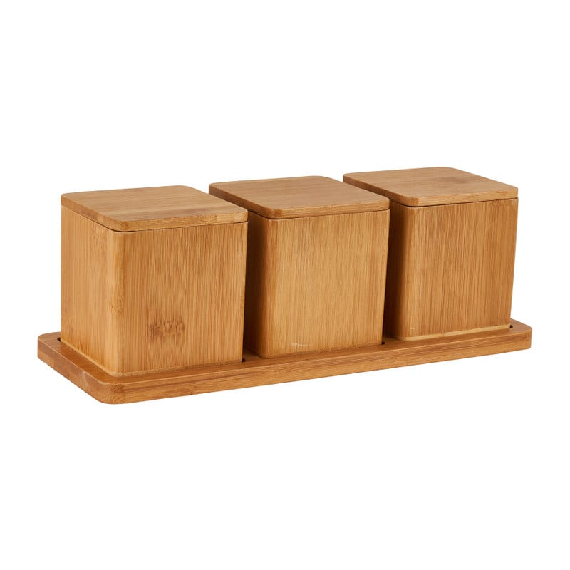 Voorraaddoosjes bamboe - 3 doosjes