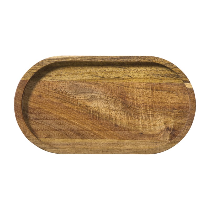 Mini dienblad acacia - bruin - 20x11 cm