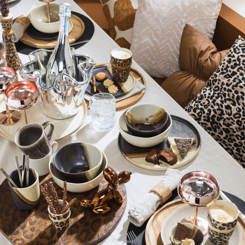 Borrelplank met luipaard print - ø37 cm