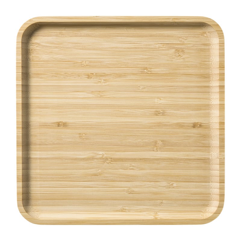 Bamboe tray vierkant - bruin - 1.8x24.5x24.5 cm