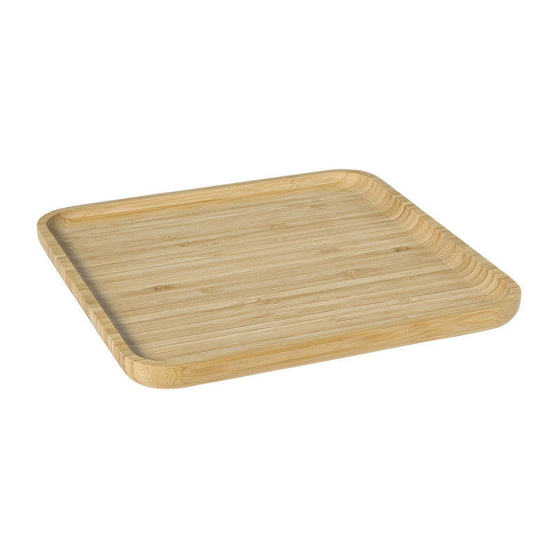 Bamboe tray vierkant - bruin - 1.8x24.5x24.5 cm