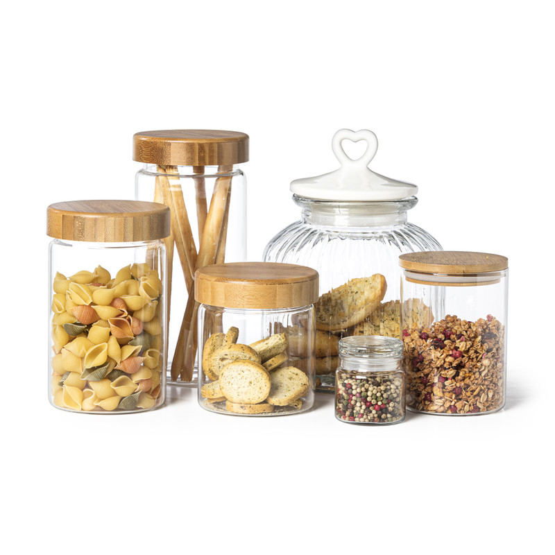 Voorraadpot met bamboe deksel - 600 ml 