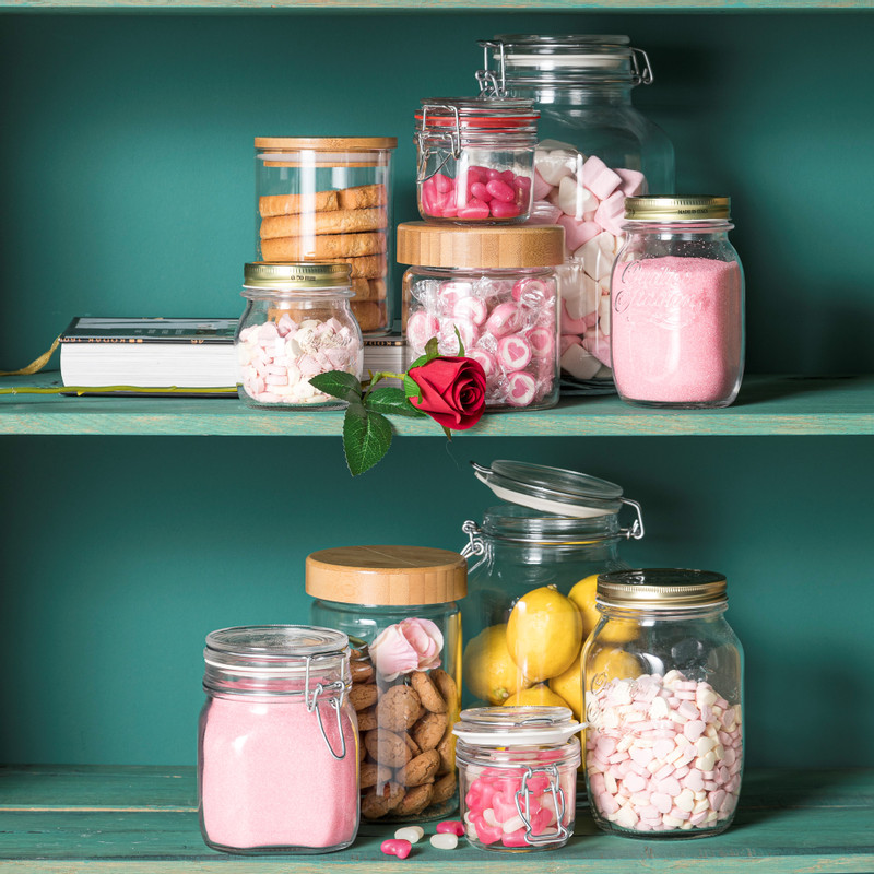 Voorraadpot met bamboe deksel - 600 ml 