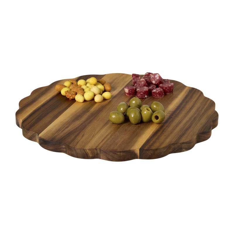 Borrelplank bloem - acaciahout - ø30x1.5 cm