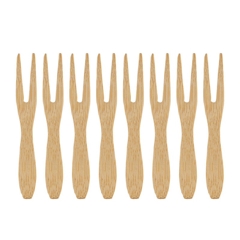 Vork bamboe - 8 stuks - 9 cm