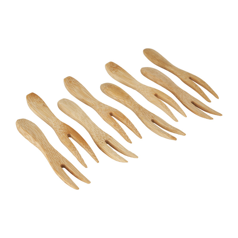 Vork bamboe - 8 stuks - 9 cm