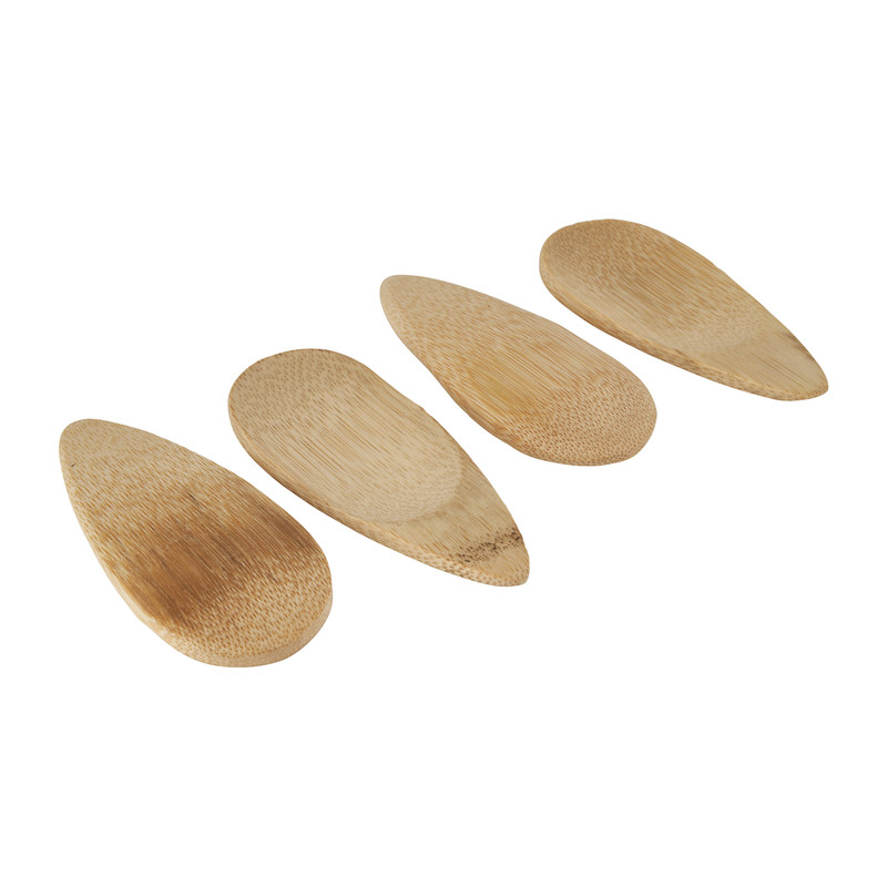 Lepels bamboe - 10 cm - set van 4