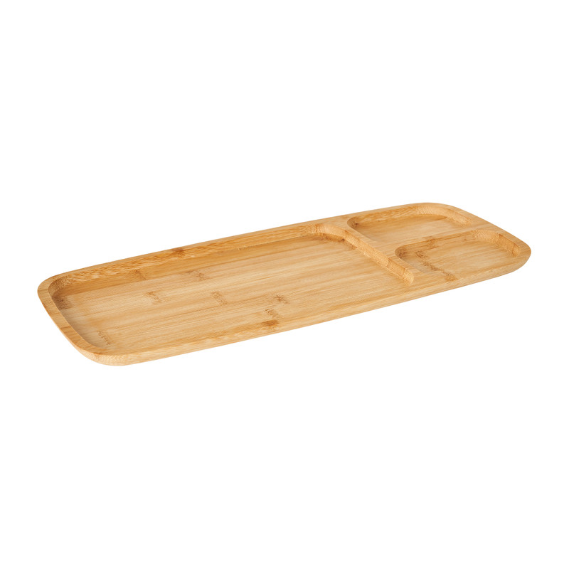 Tray bamboe - 3 vakken - 38x16 cm