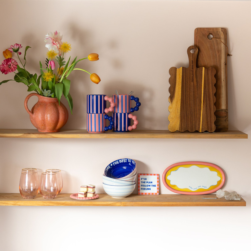 Borrelplank golf - bruin - 42x22.5 cm - Happy at Home by Sanny