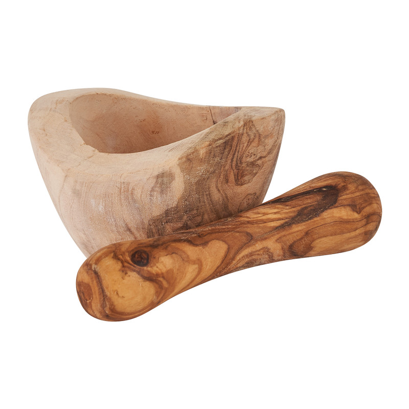 Vijzel olijfhout - ⌀12x7 cm