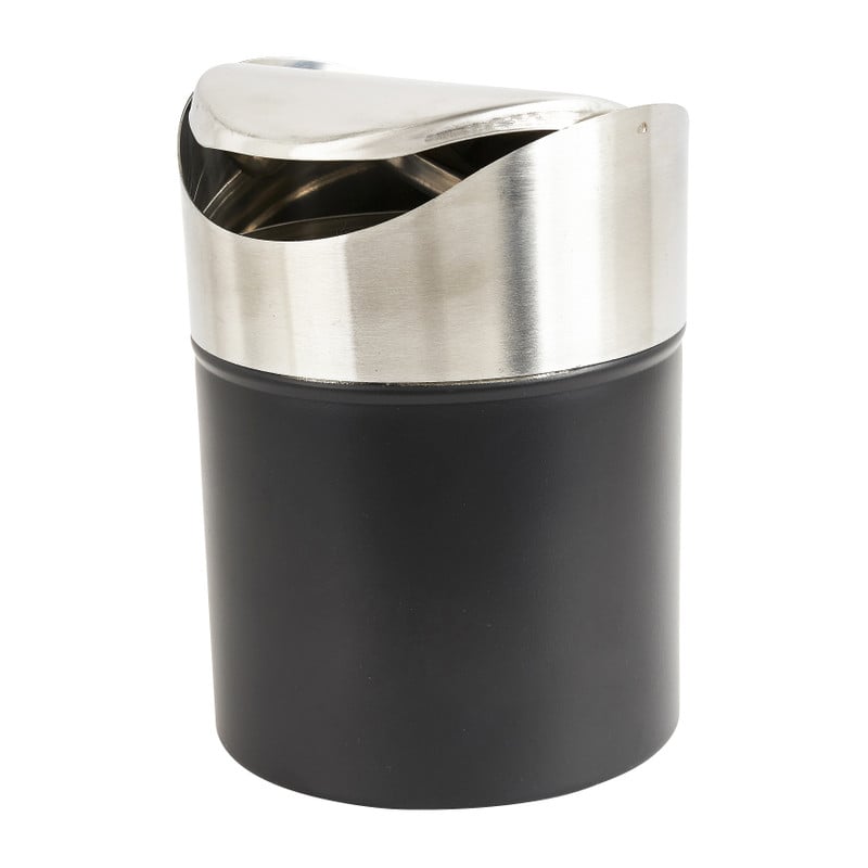 Prullenbakje RVS - zwart - 12x12x16,5 cm