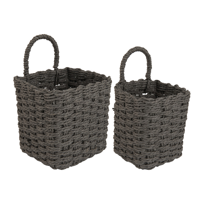Keukenmandjes set - grijs - 15x15x14,5 cm