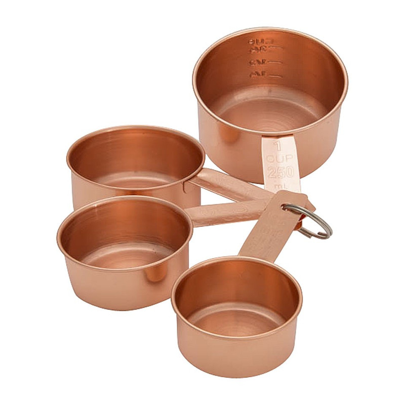 Maatbekertjes koper - set van 4