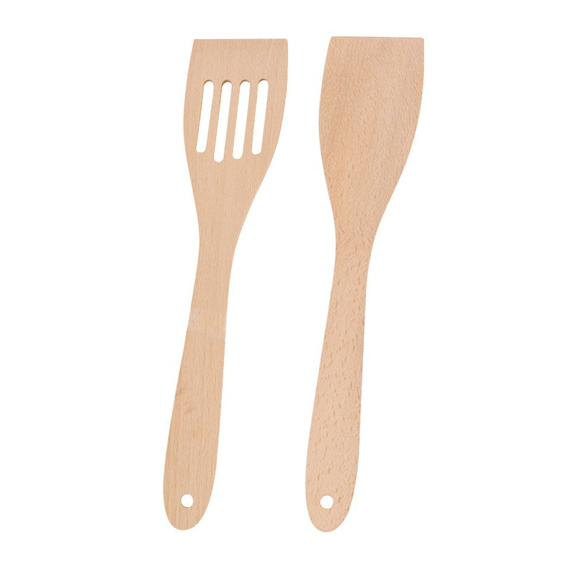 Hanseküche Houten Keukenhulpset 5-delig - Grilltang, Garde, Spatel, Lepel & Pastaschepper
