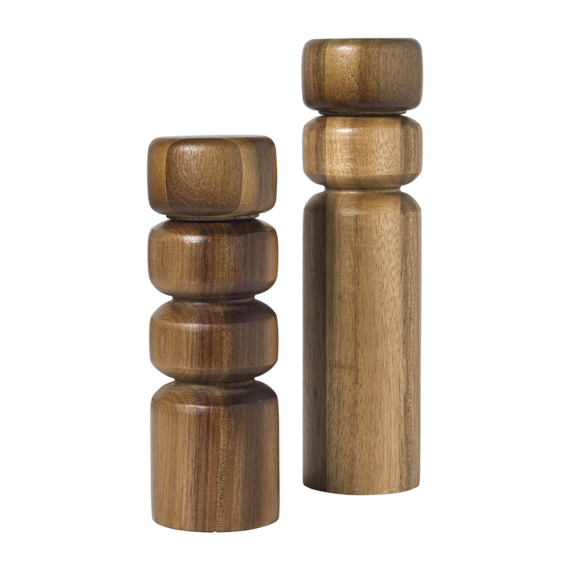 Peper- of zoutmolen - bruin - ø6x17.5 cm