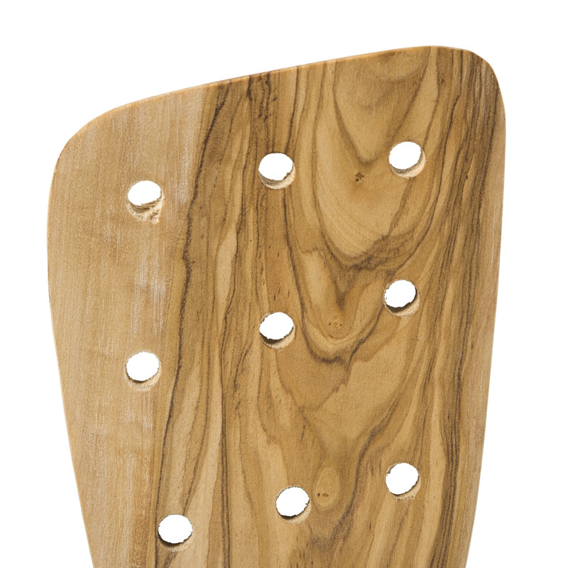 Spatel curved olijfhout - bruin - 30 cm