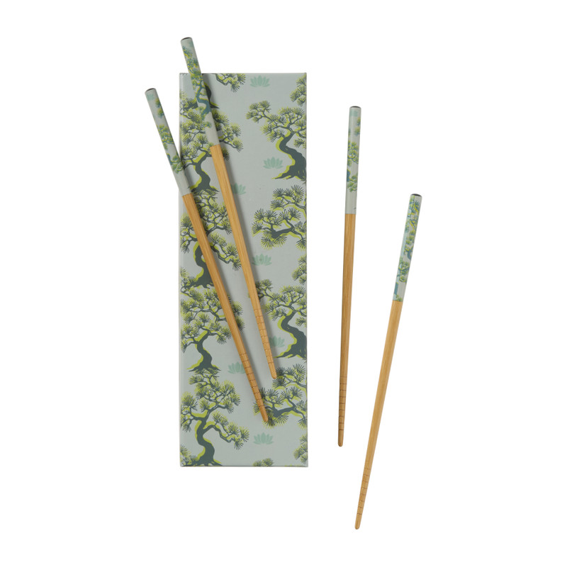 Eetstokjes set met pandahouder - set van 4