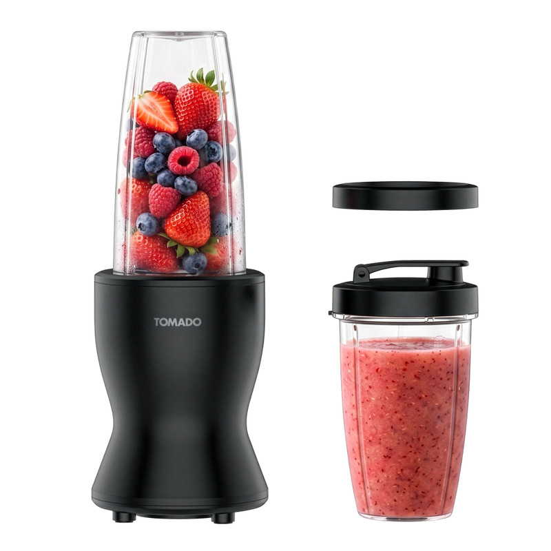 Blender met to-go beker - zwart - 22x24.4x22.4 cm