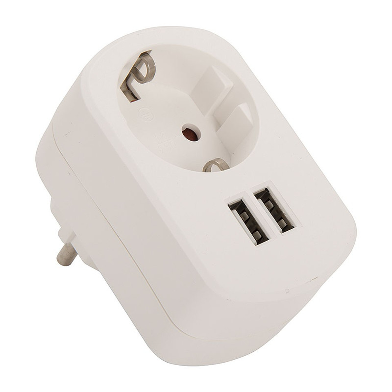 Dubbele USB-lader met stopcontact