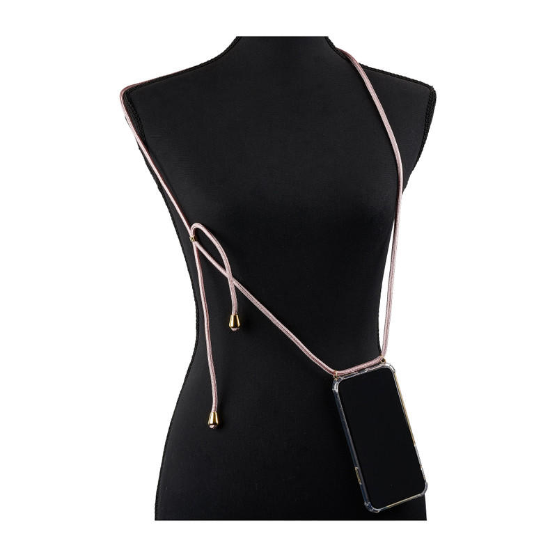 Telefoonhoesje met koord - iPhone X/Xs - roze