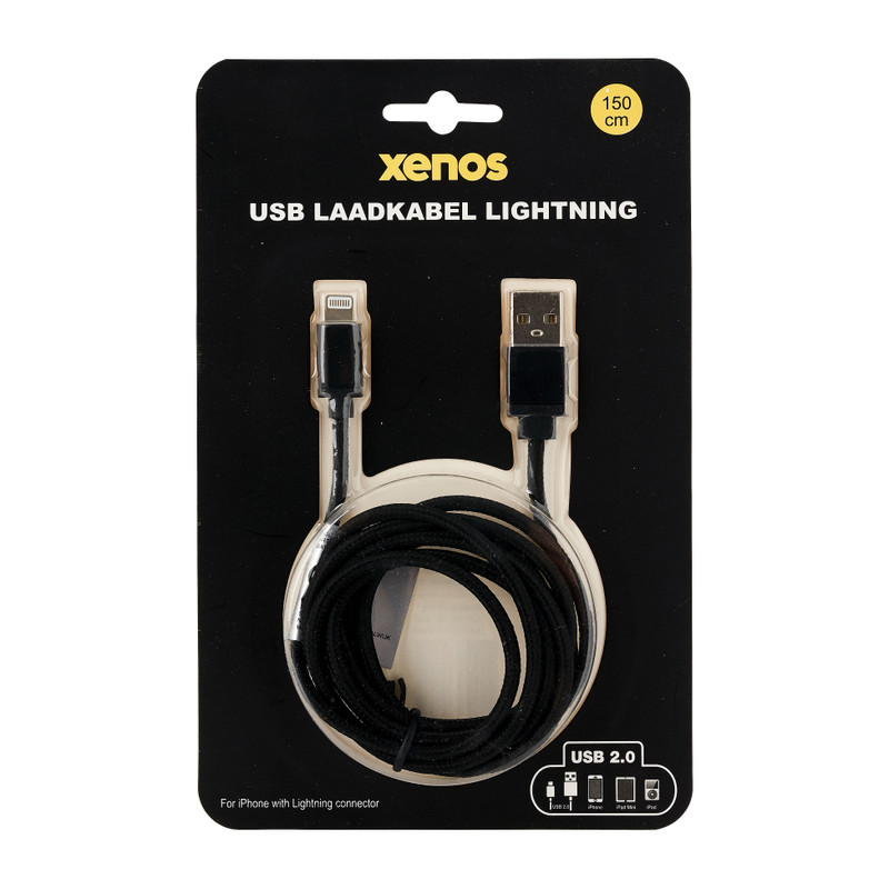 USB laadkabel 1.5 m - zwart