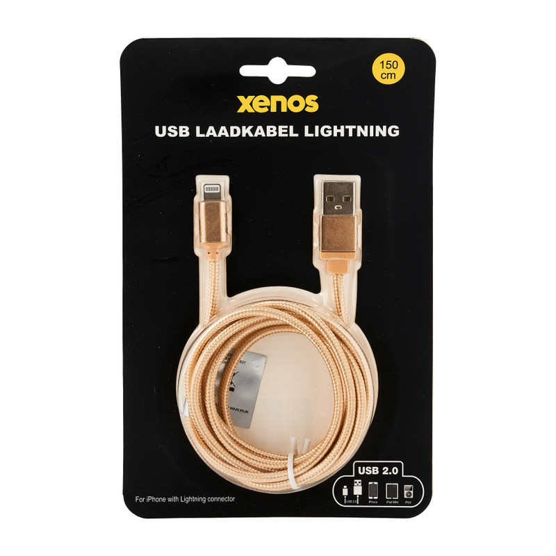 USB laadkabel 1.5 m - goudkleurig