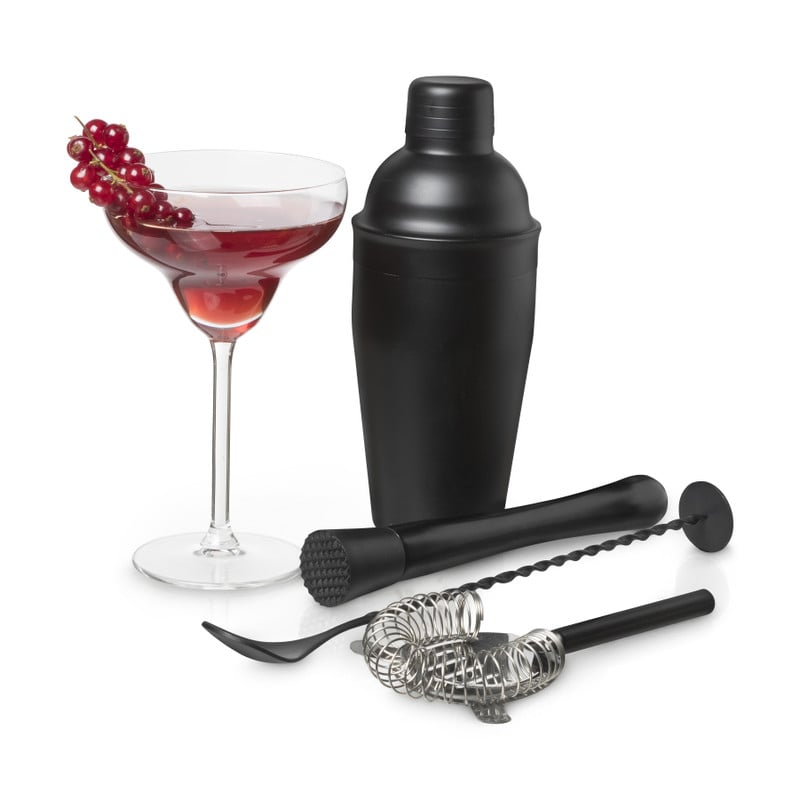 Cocktailshaker - zwart - 8,5x21 cm