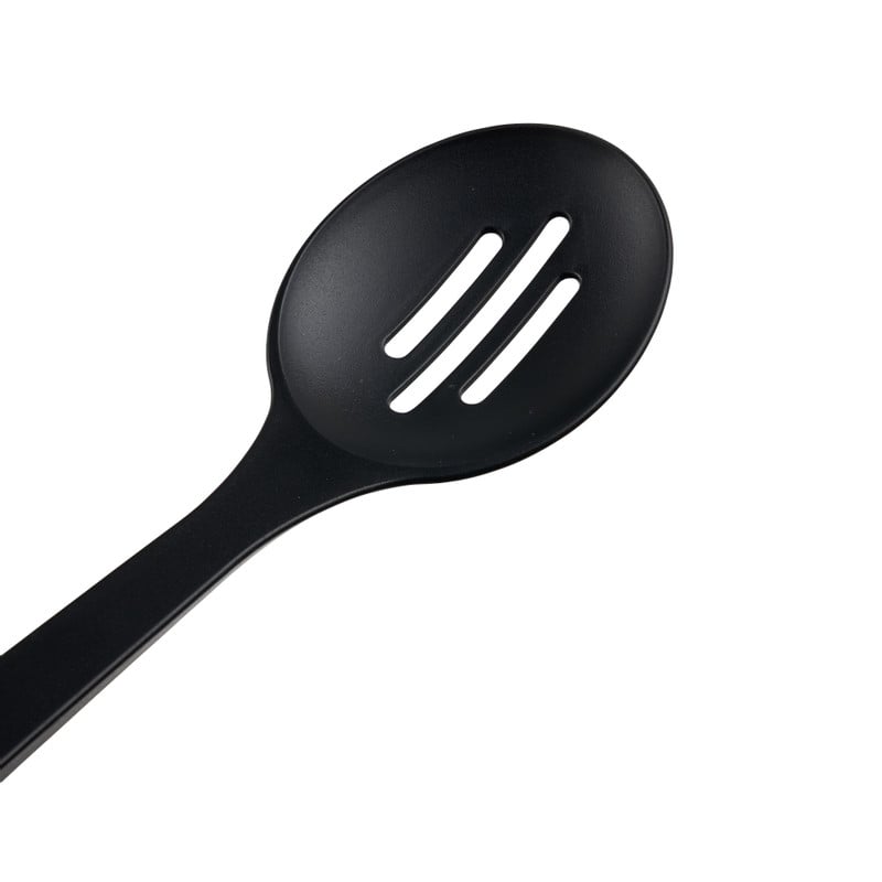 Dienlepel - met sleuf - zwart - 29 cm