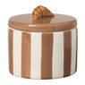 Opbergpotje croissant gestreept - bruin/beige - ø10.4x9.5 cm