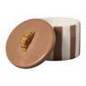 Opbergpotje croissant gestreept - bruin/beige - ø10.4x9.5 cm