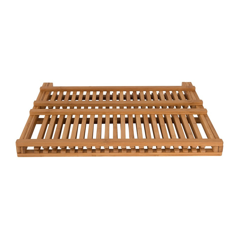 Afdruiprek bamboe - bruin - 35x42x14 cm