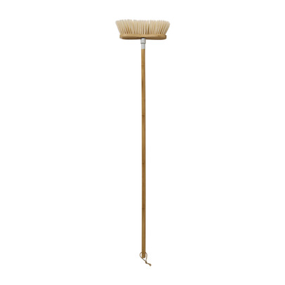 Bezem bamboe - beige - 30x7x12 cm 