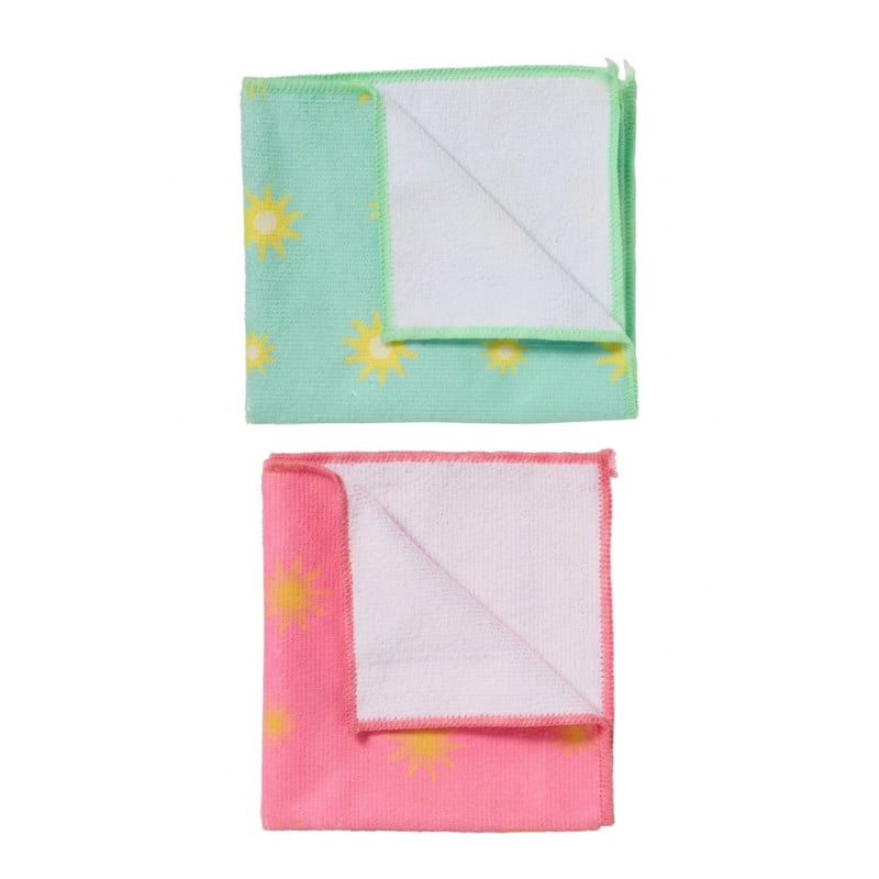 Microvezel doekjes zonnetjes - 32x36 cm  - set van 2