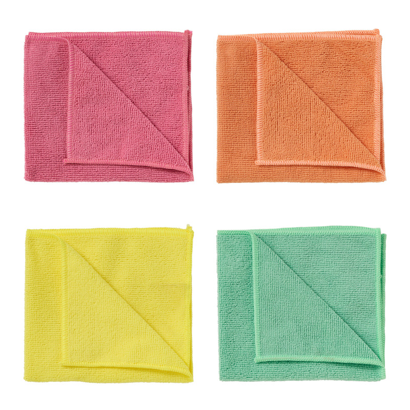 Microvezel doekjes - multikleur - 32x36 cm - set van 4