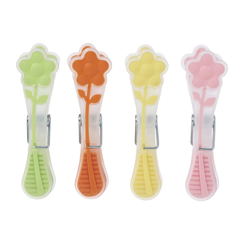 Wasknijpers bloem - multikleur - set van 10