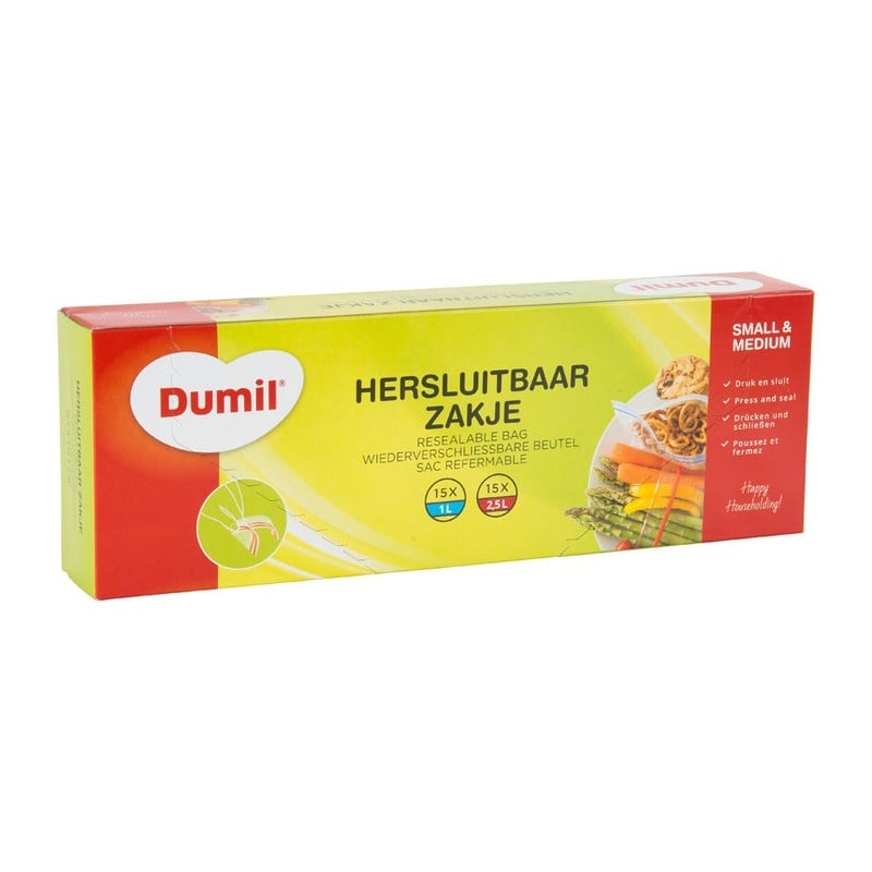 Dumil hersluitbare zakjes - 2 formaten