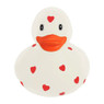 Badeend XL - hartjes - wit