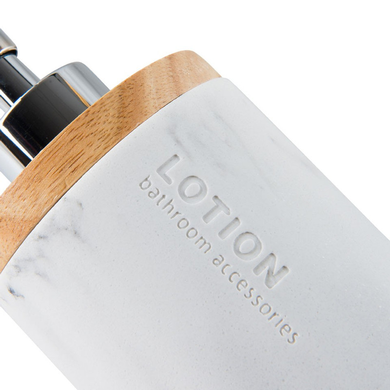 Zeepdispenser marmer - wit - 18.5 cm hoog