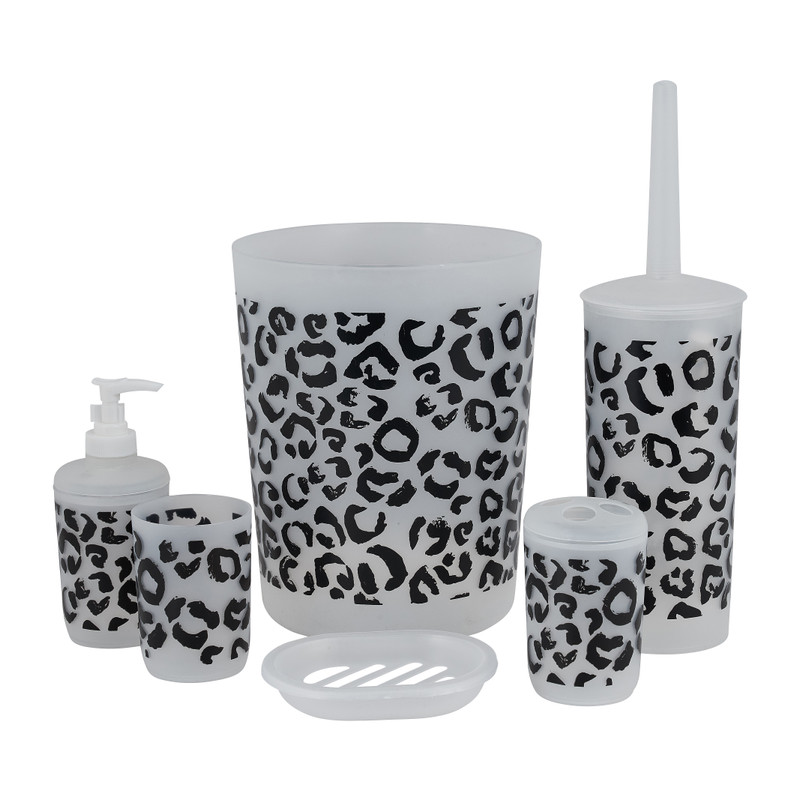 Badkamerset luipaardprint - 5-delig 