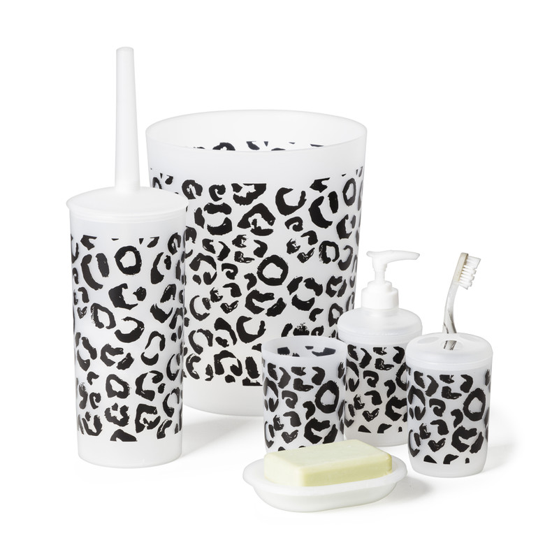 Badkamerset luipaardprint - 5-delig 