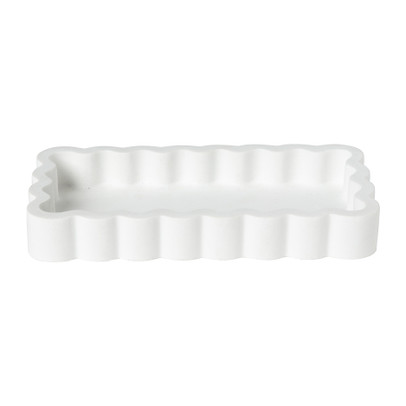 Badkamer plateau golf - wit - 3x18x10 cm
