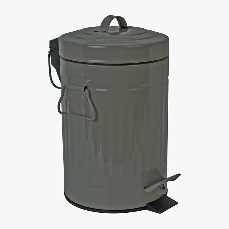 Pedaalemmer lijnen - 3 liter - grijs