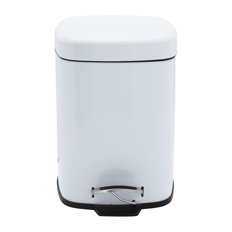 Pedaalemmer vierkant - 6 liter - wit